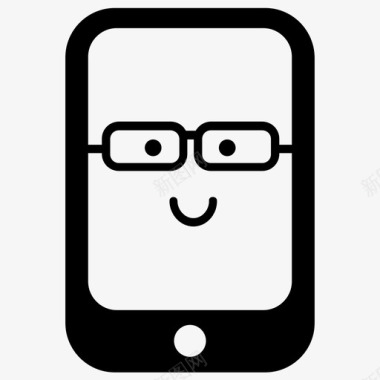 书呆子智能手机安卓表情图标图标