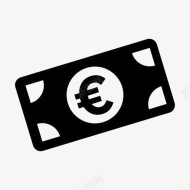 欧元票据现金货币图标图标