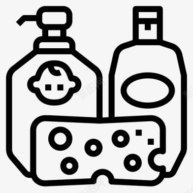 婴儿洗浴套装婴儿洗发水肥皂图标图标