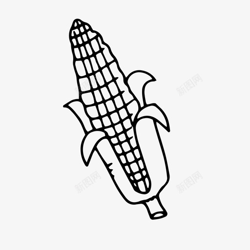 玉米涂鸦食物图标svg_新图网 https://ixintu.com 涂鸦 玉米 蔬菜 迷宫 食物 食物涂鸦
