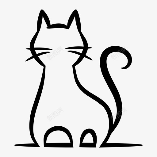 猫动物动物线图标svg_新图网 https://ixintu.com 动物 动物线 猫