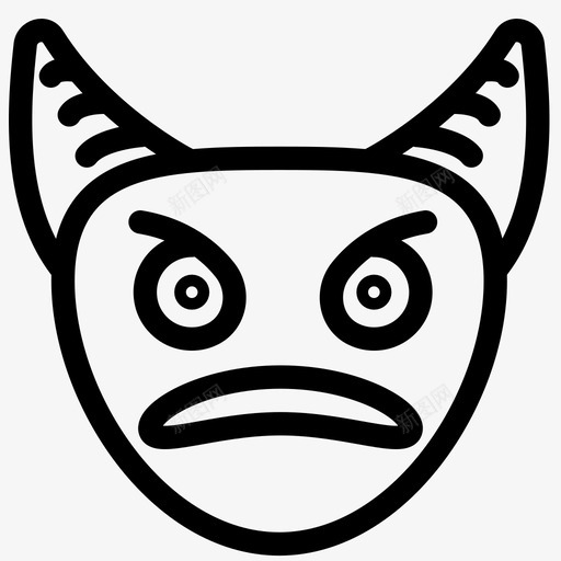 恶魔愤怒角图标svg_新图网 https://ixintu.com 怪物 恶魔 愤怒 疯狂 角 野餐和庆祝