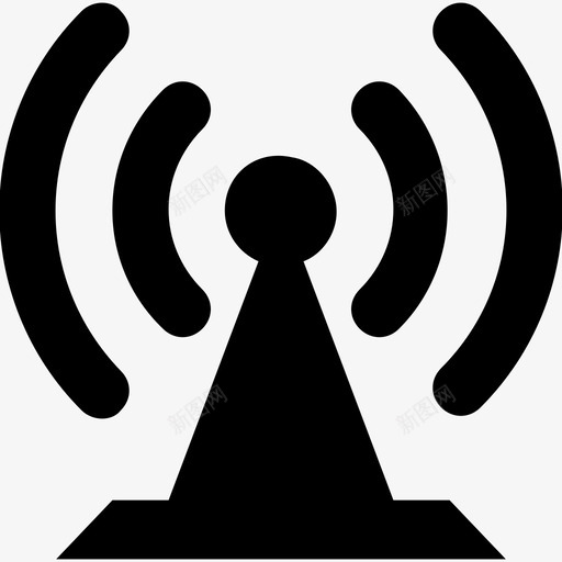 wifi塔天线通信图标svg_新图网 https://ixintu.com wifi塔 信号 天线 网络和通信材料字形图标 通信