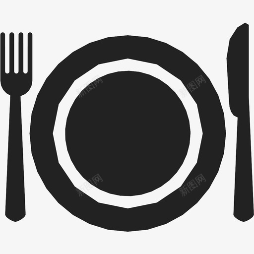 叉子和刀盘子吃的图标svg_新图网 https://ixintu.com 叉子和刀 吃的 盘子