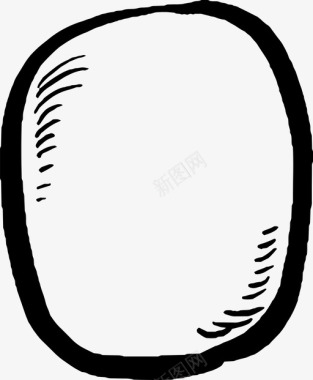 椭圆形圆形手绘孵化图标图标