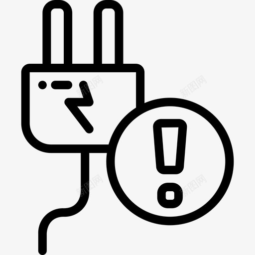 电力警报插头电源图标svg_新图网 https://ixintu.com 家庭自动化概述 插头 电力警报 电源