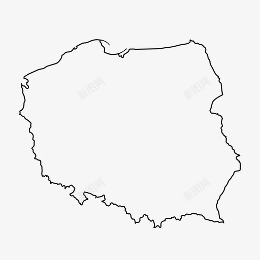 波兰地图东欧欧洲轮廓图图标svg_新图网 https://ixintu.com 东欧 欧洲轮廓图 波兰地图