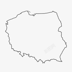 东欧波兰地图东欧欧洲轮廓图图标高清图片