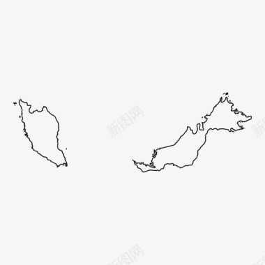 马来西亚地图亚洲岛屿图标图标