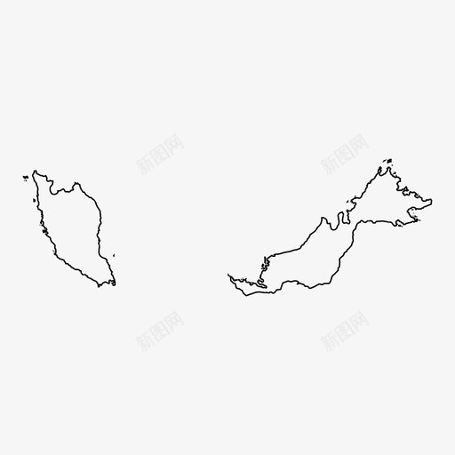 马来西亚地图亚洲岛屿图标svg_新图网 https://ixintu.com 亚洲 岛屿 轮廓图 马来西亚地图