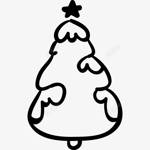 圣诞树上有星星标志手绘圣诞图标svg_新图网 https://ixintu.com 圣诞树上有星星 手绘圣诞 标志