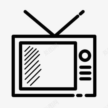 电视电子旧电视图标图标