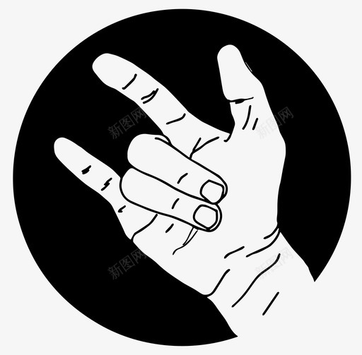 手手指角图标svg_新图网 https://ixintu.com 我爱你 手 手指 角