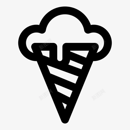 冰淇淋筒冷的好吃的图标svg_新图网 https://ixintu.com 冰淇淋筒 冷的 好吃的