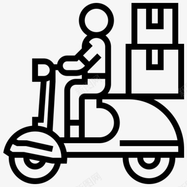 摩托车送货包装图标图标