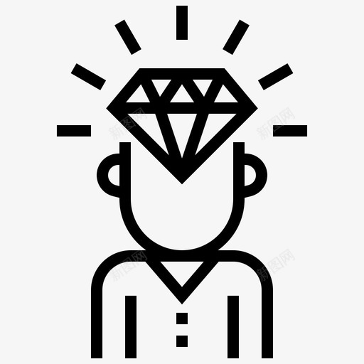 钻石大脑人图标svg_新图网 https://ixintu.com 人 创业 大脑 思考 钻石
