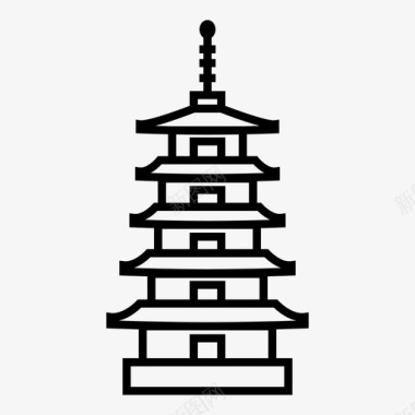日本宝塔佛寺历史地标图标图标