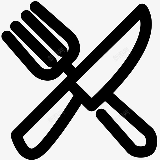 餐厅食物叉子图标svg_新图网 https://ixintu.com 刀 厨房 叉子 杂项轮廓 食物 餐厅