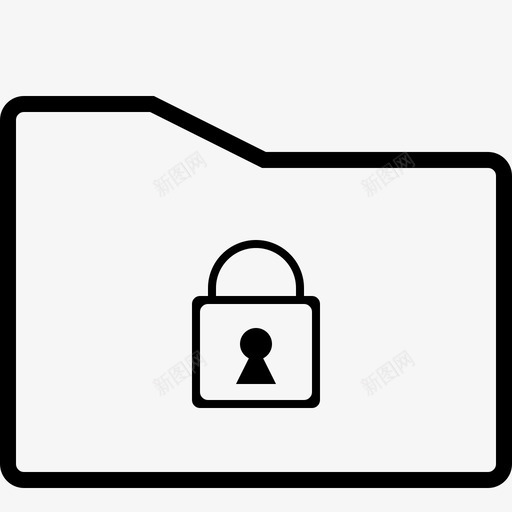 文件夹锁定文件夹边框图标svg_新图网 https://ixintu.com 文件夹边框 文件夹锁定