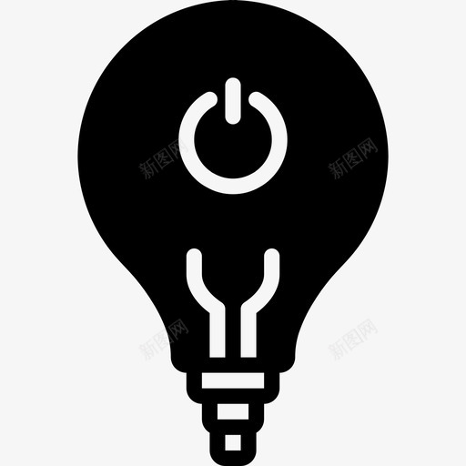 灯泡关闭灯泡打开电源图标svg_新图网 https://ixintu.com 家庭自动化固态 灯泡关闭 灯泡打开 电源