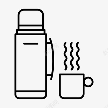 保温瓶咖啡汤图标图标