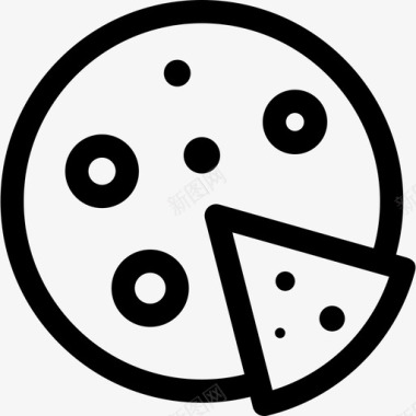 披萨带切片食物图标图标