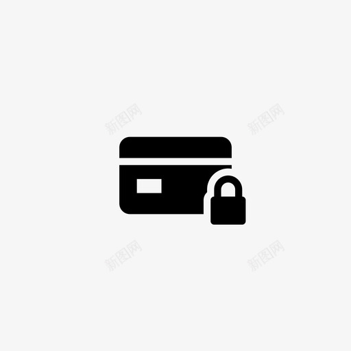 锁定信用卡卡锁卡安全图标svg_新图网 https://ixintu.com 保护 信用卡 卡安全 卡锁 移动银行用户界面设置glyph 锁定信用卡