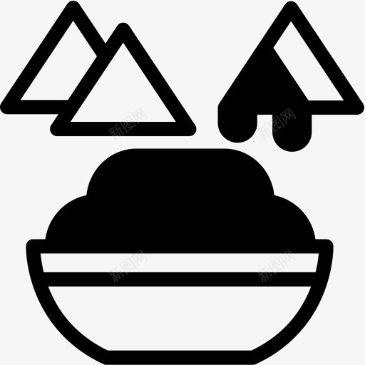 玉米片薯片和蘸酱食品图标svg_新图网 https://ixintu.com 玉米片 莎莎酱 薯片和蘸酱 零食 食品 食品标志