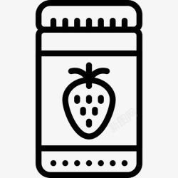 草莓轮廓草莓酱食物果冻图标高清图片