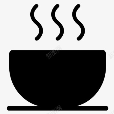 热汤碗液体图标图标
