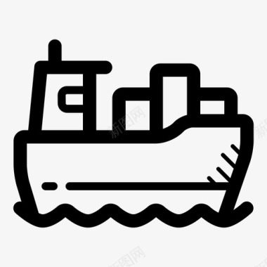 轮船送货物流图标图标