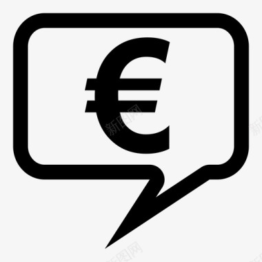 谈论金钱欧元言论图标图标