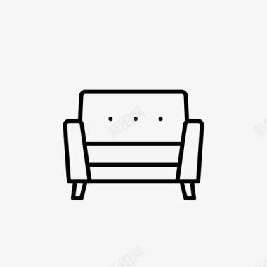 现代扶手椅家具休息室图标图标
