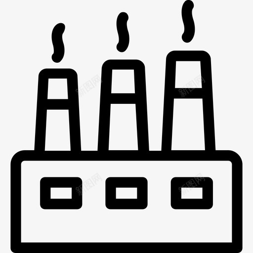 工厂企业行业图标svg_新图网 https://ixintu.com 企业 制造商 发电厂 工业平滑线图标集 工厂 行业