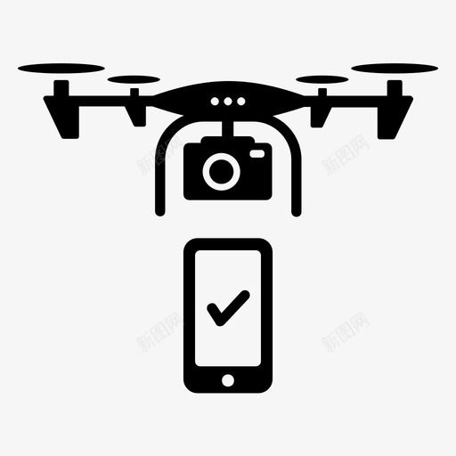 无人机正确相机手机图标svg_新图网 https://ixintu.com 40工业 手机 控制 无人机正确 相机