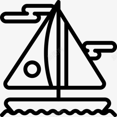 帆船假日旅游图标图标