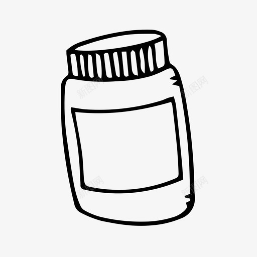 罐子容器涂鸦图标svg_新图网 https://ixintu.com 医药 容器 涂鸦 牙医和医生涂鸦 维生素 罐子