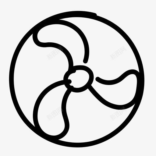 风扇空气微风图标svg_新图网 https://ixintu.com 冷却风扇 夏季涂鸦 微风 空气 通风 风扇