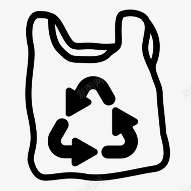 回收塑料袋环保塑料袋图标图标