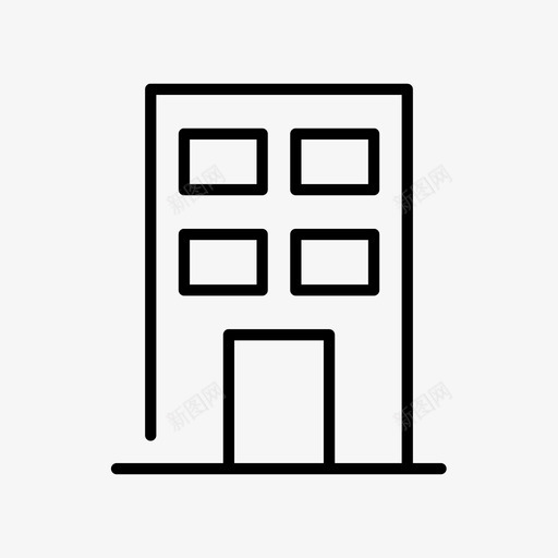 建筑公寓房产图标svg_新图网 https://ixintu.com 公寓 学习 建筑 房产 房地产 房间