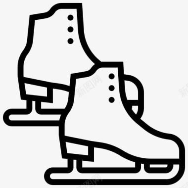 滑雪板滑冰板花样滑冰鞋图标图标