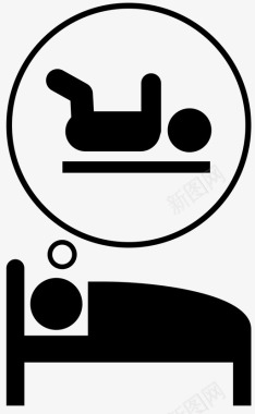 婴儿梦床尿布图标图标