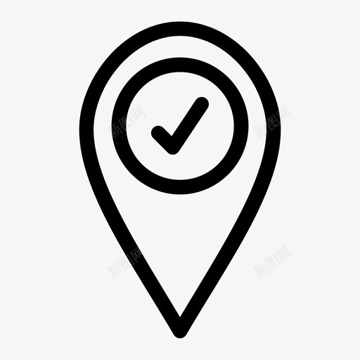 位置已接受已批准地图图标svg_新图网 https://ixintu.com pin 位置已接受 地图 已批准