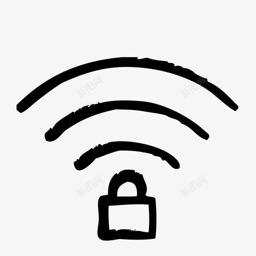 锁定wifi计算机硬件图标svg_新图网 https://ixintu.com 技术 服务 硬件 草图2 计算机 软件 锁定wifi