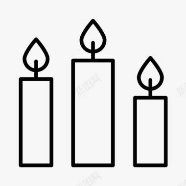 蜡烛庆祝家庭晚餐图标图标