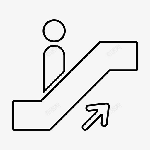自动扶梯向上机场楼梯图标svg_新图网 https://ixintu.com 台阶 机场 楼梯 自动扶梯向上