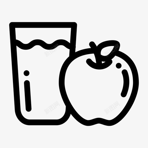苹果汁苹果果新鲜水果图标svg_新图网 https://ixintu.com 新鲜水果 水果线图标集 苹果果 苹果汁