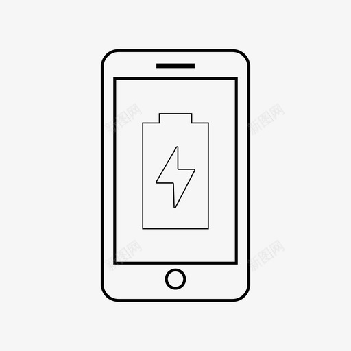 手机电池充电能量电源图标svg_新图网 https://ixintu.com 手机电池充电 智能手机 电源 能量