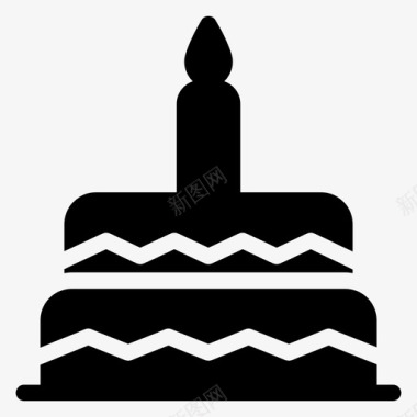 生日蛋糕蜡烛庆祝图标图标
