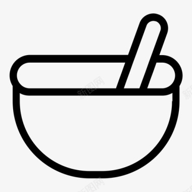研钵和杵碗药房图标图标